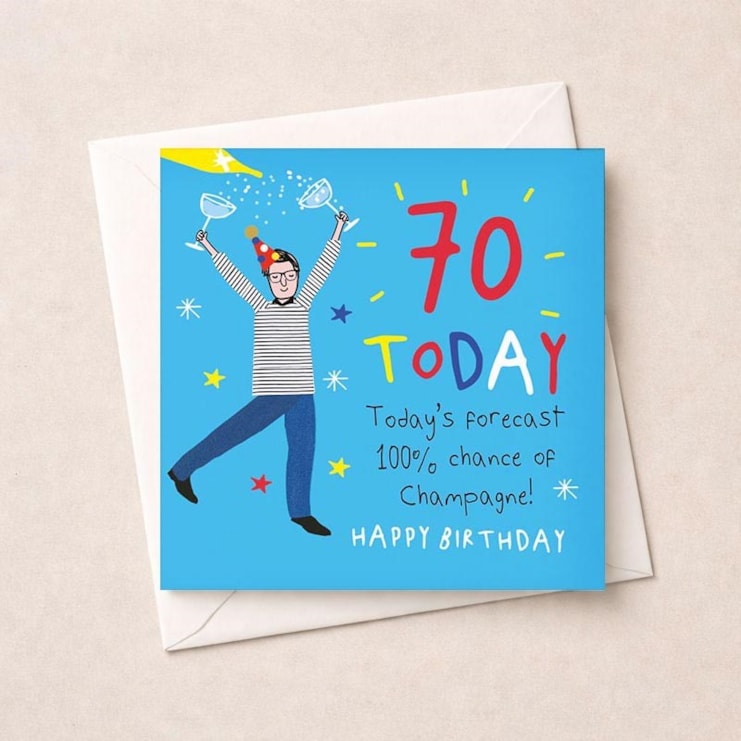 Age 70 Birthday Card - Champagne Age 70 Birthday Card - Champagne