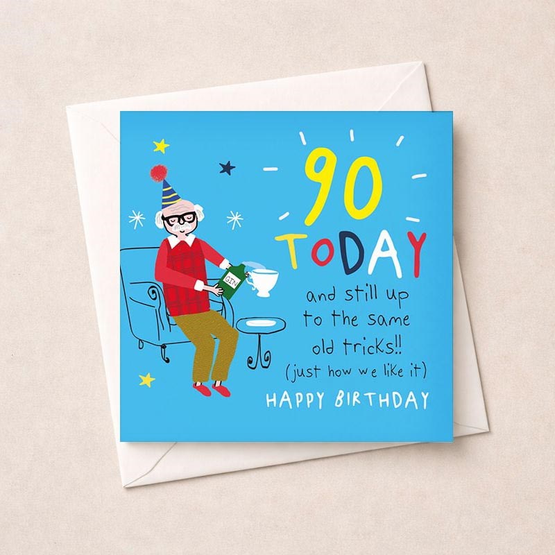 An image of Age 90 Birthday Card - Gin