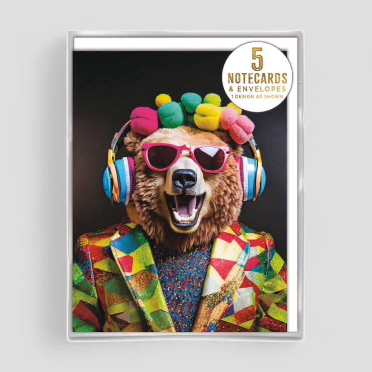 Small Notecards - Bear With Headphones Small Notecards - Bear With Headphones