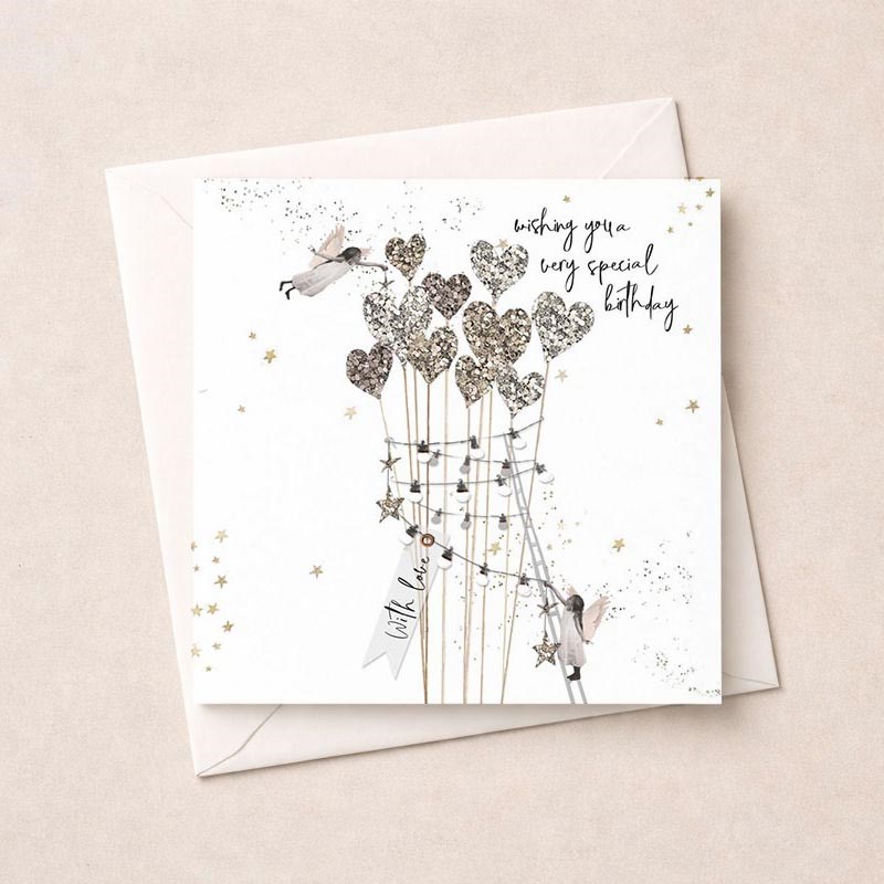 An image of Birthday Card - Sparkling Hearts
