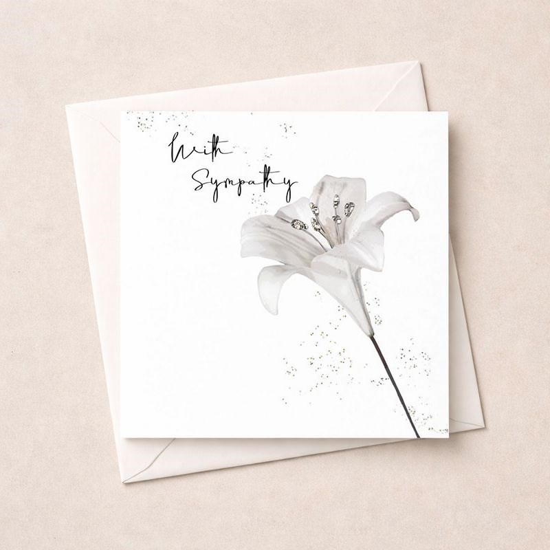 An image of Sympathy Card - White Lily