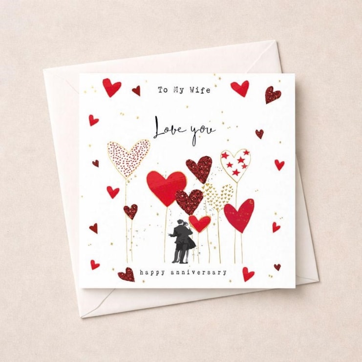 Wife Anniversary Card - Dancing Surrounded By Hearts To My Wife Love You Wife Anniversary Card - Dancing Surrounded By Hearts To My Wife Love You