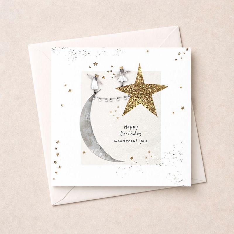 An image of Birthday Card - Moon And Stars