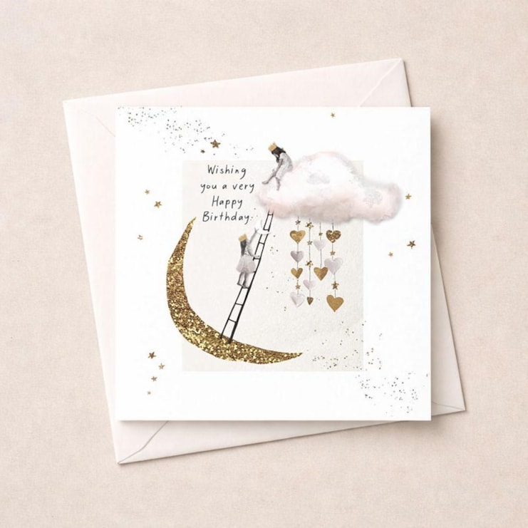 Birthday Card - Moon And Cloud Birthday Card - Moon And Cloud