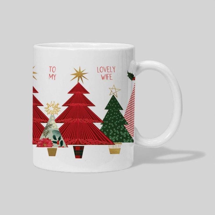 Personalised Christmas Mug - Christmas Trees Personalised Christmas Mug - Christmas Trees