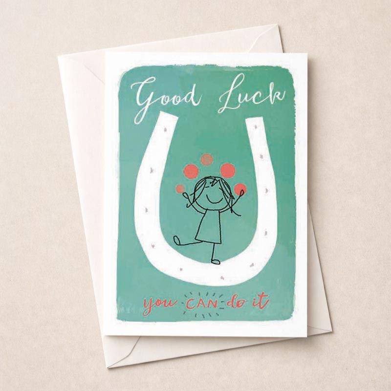 An image of Good Luck Card - You Can Do It Horse Shoe