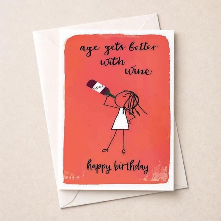 Birthday Card - Age Gets Better With Wine Birthday Card - Age Gets Better With Wine