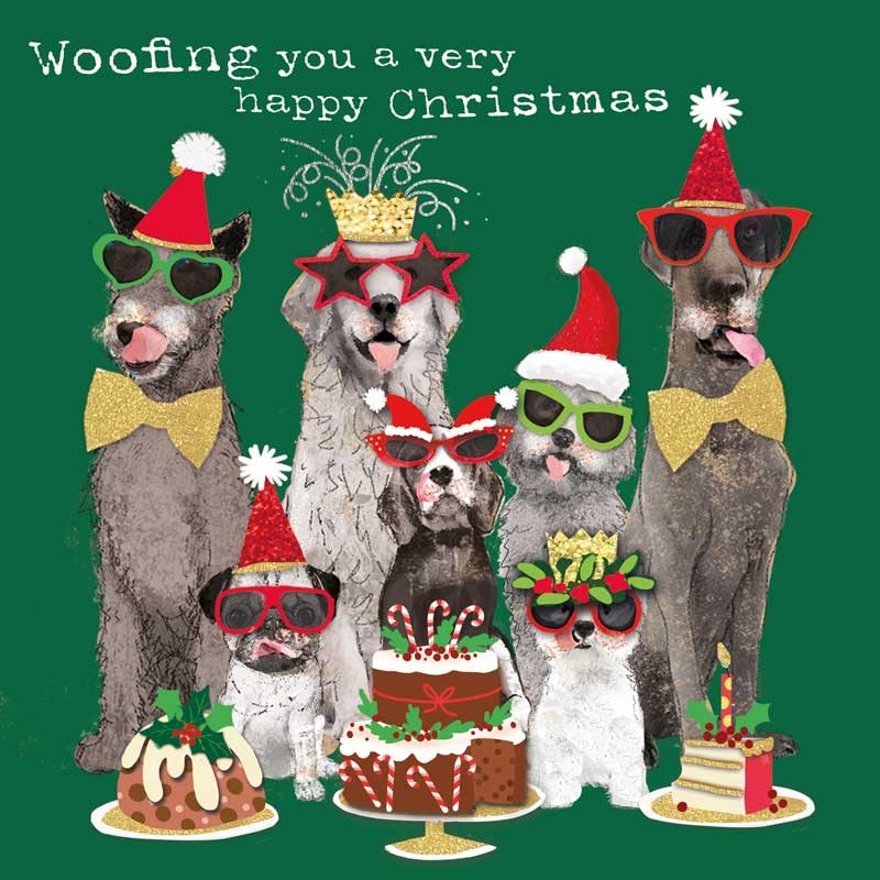 An image of Christmas Card - Woofing You A Very Happy Christmas