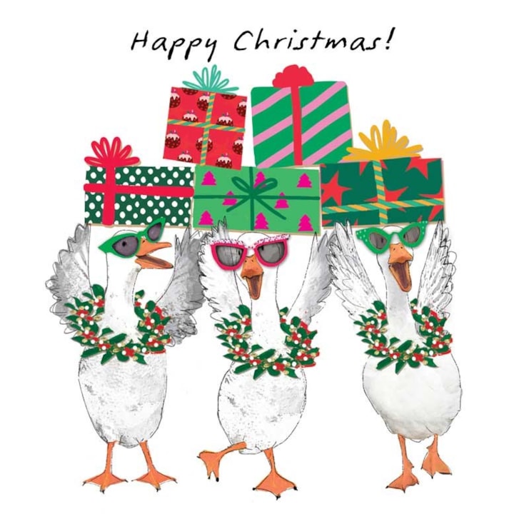 Christmas Card - Happy Christmas Geese