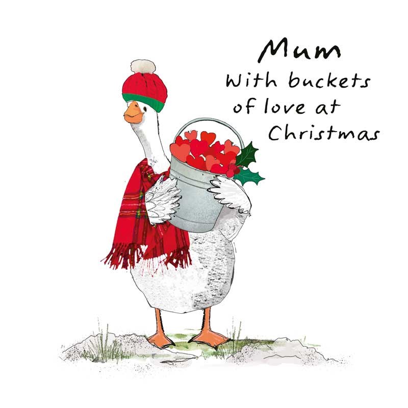 An image of Mum Christmas Card - Mum With Buckets Of Love At Christmas