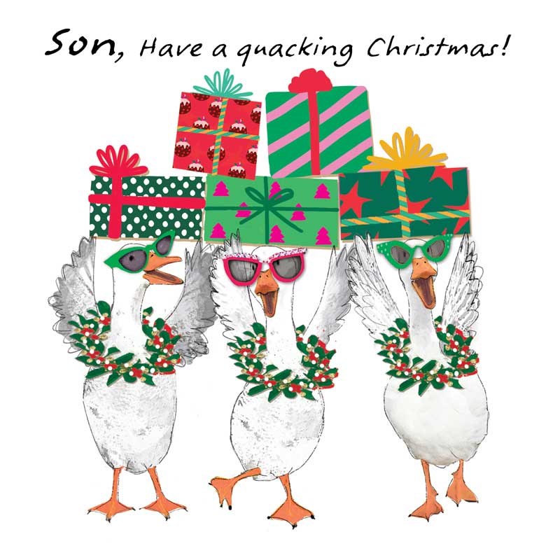 An image of Son Christmas Card -  Son, Have A Quacking Christmas