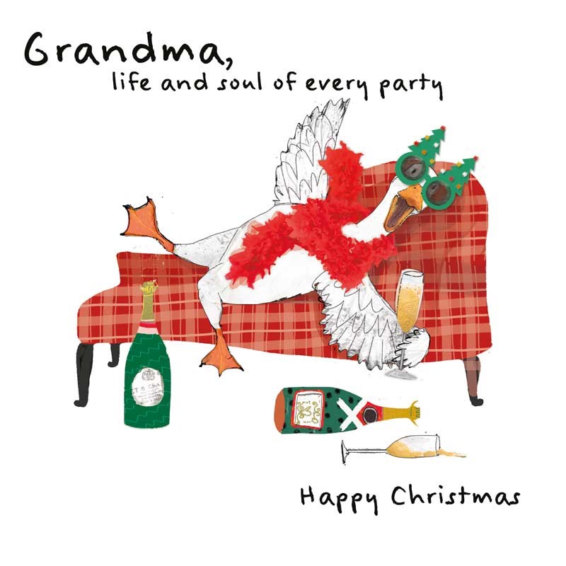 An image of Grandma Christmas Card - Grandma, Life and Soul of Every Party