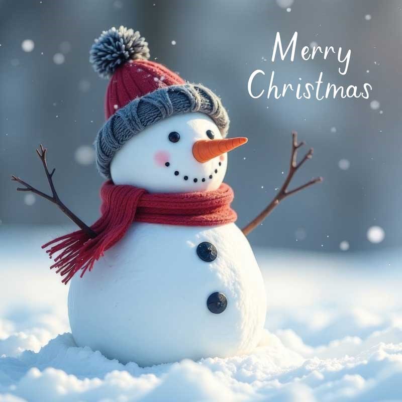 An image of Christmas Card - Merry Christmas Snowman