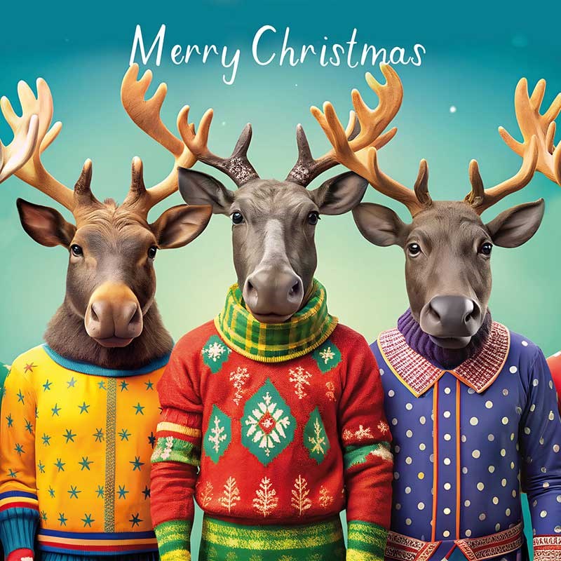 An image of Christmas Card - Merry Christmas Reindeer