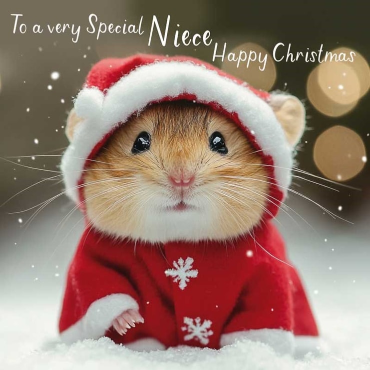 Niece Christmas Card - Very Special Niece Mouse Niece Christmas Card - Very Special Niece Mouse