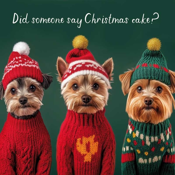 Christmas Card - Did Someone Say Christmas Cake? Christmas Card - Did Someone Say Christmas Cake?