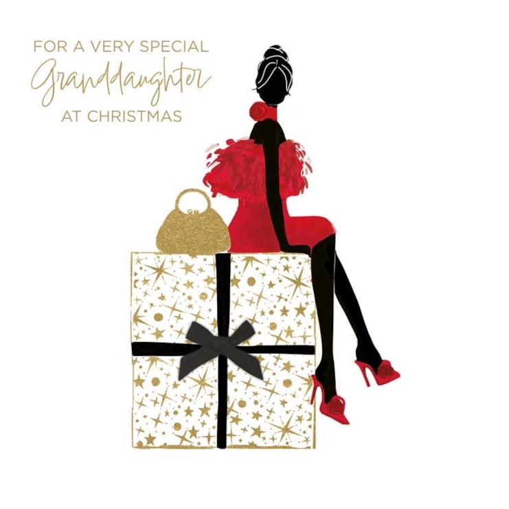 Granddaughter Christmas Card - Very Special Granddaughter Lady On Gift Granddaughter Christmas Card - Very Special Granddaughter Lady On Gift