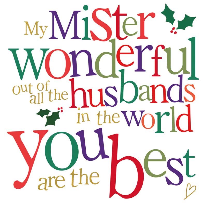 An image of Husband Christmas Card -  My Mister Wonderful Husband