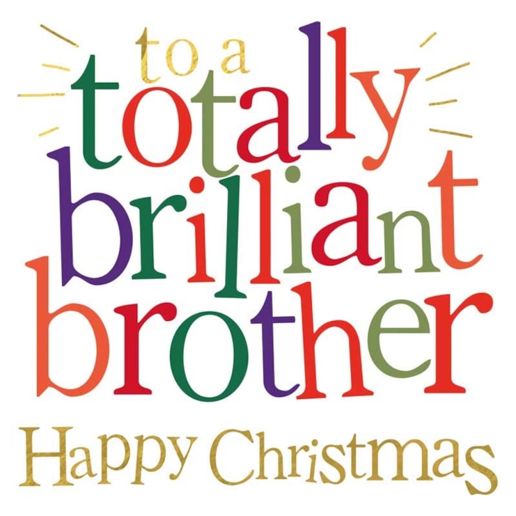 Brother Christmas Card - Totally Brilliant Brother Happy Christmas Brother Christmas Card - Totally Brilliant Brother Happy Christmas