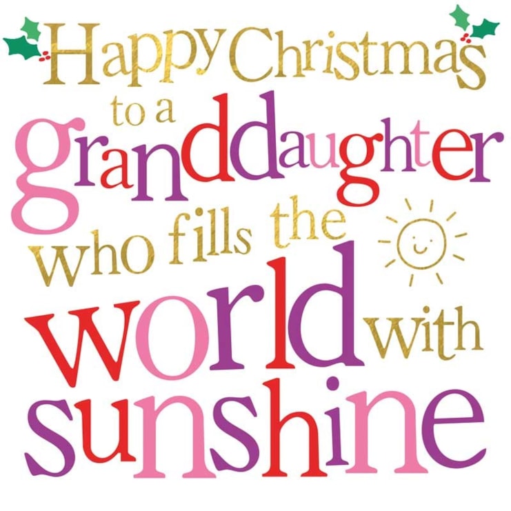 Granddaughter Christmas Card -  Granddaughter Who Fills The World With Sunshine