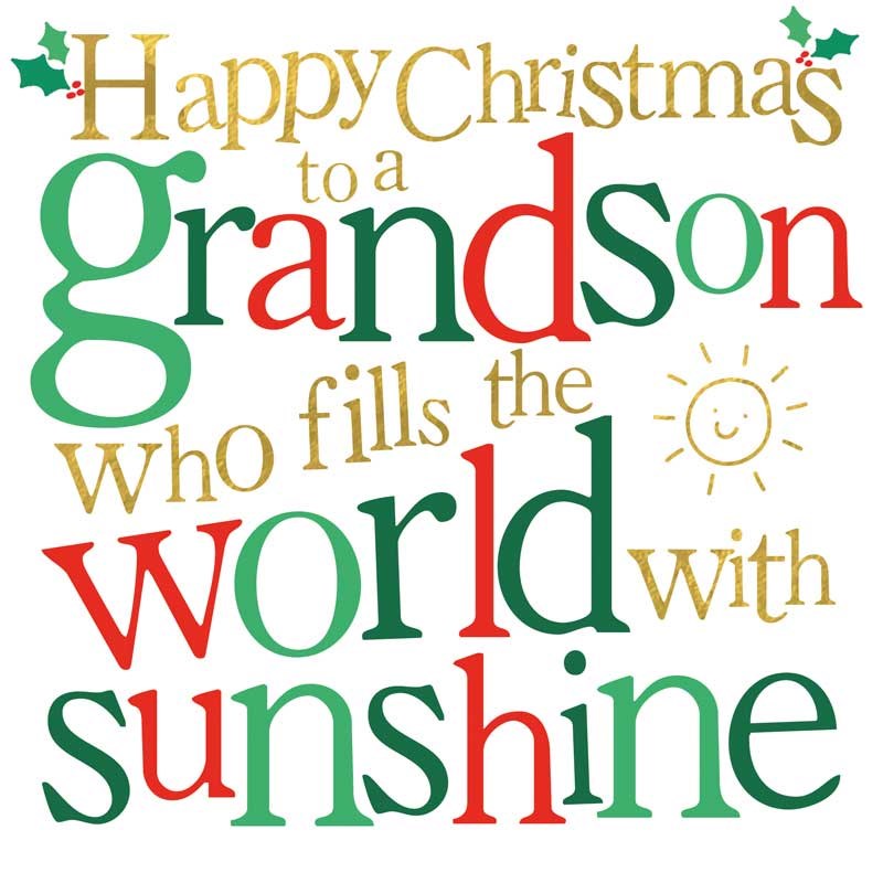An image of Grandson Christmas Card -  Grandson Who Fills The World With Sunshine
