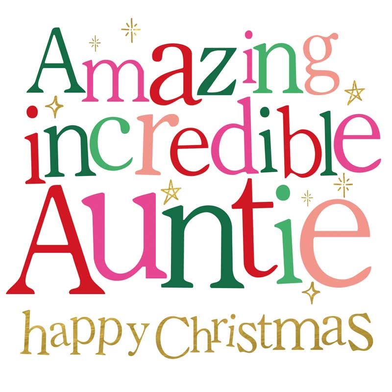 An image of Auntie Christmas Card -  Amazing Incredible Auntie