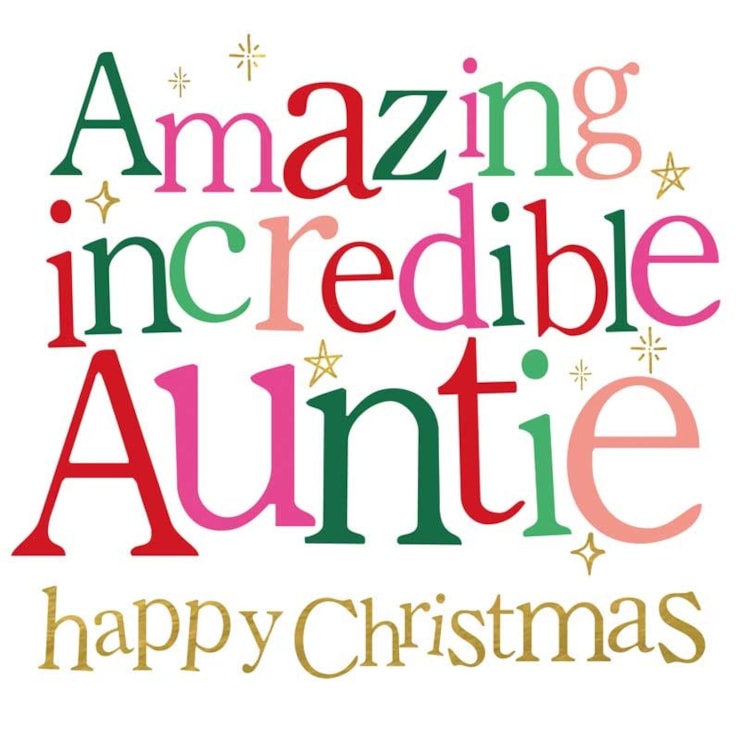 Auntie Christmas Card -  Amazing Incredible Auntie
