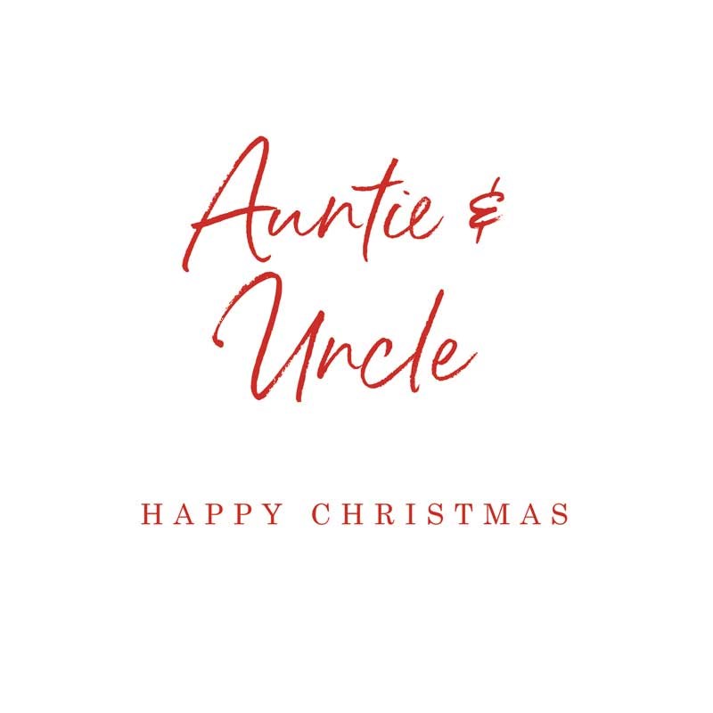 An image of Auntie and Uncle Christmas Card - Happy Christmas