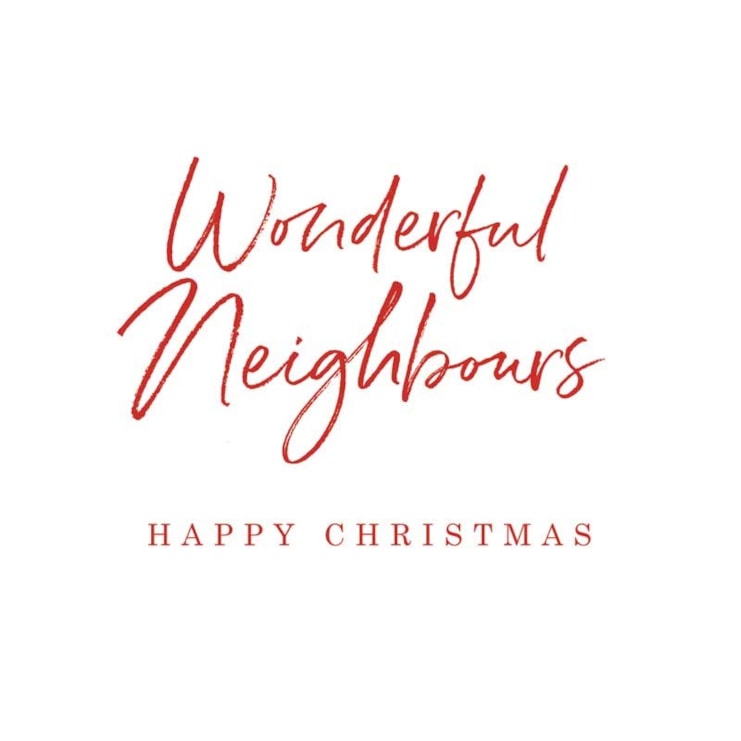 Neighbours Christmas Card -  Wonderful Neighbours Happy Christmas