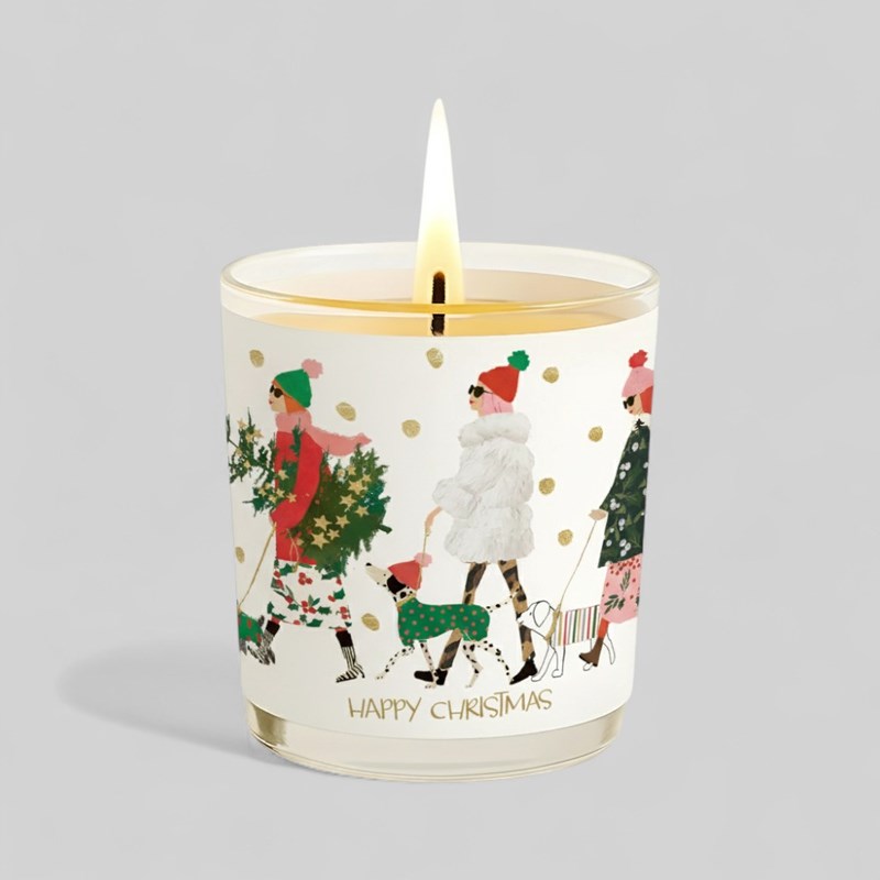 An image of Vanilla Scented Christmas Candle - Walking The Dogs