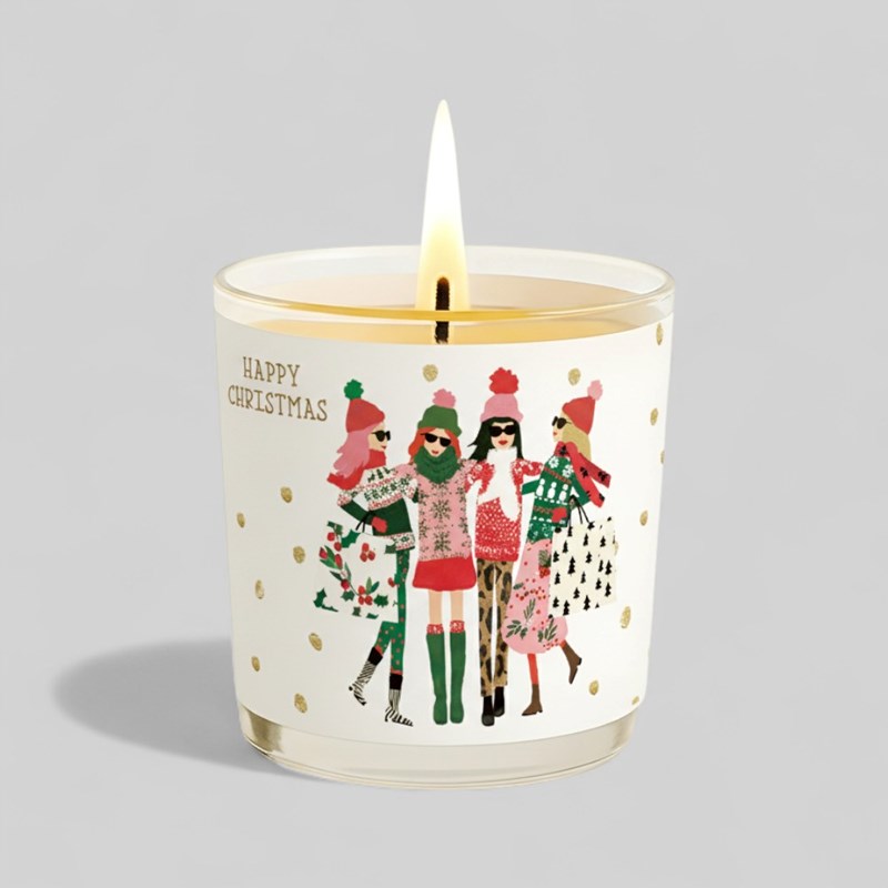An image of Vanilla Scented Christmas Candle - Group Of Girls
