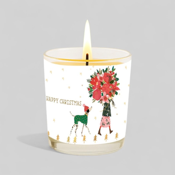 Vanilla Scented Christmas Candle - Christmas Flowers Vanilla Scented Christmas Candle - Christmas Flowers