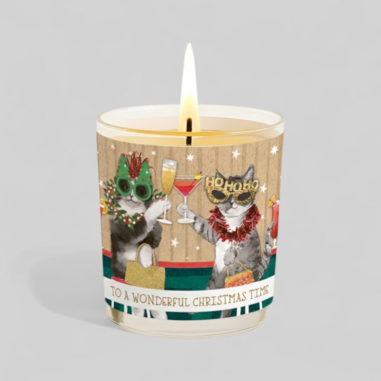 Vanilla Scented Christmas Candle - Party Cats Vanilla Scented Christmas Candle - Party Cats