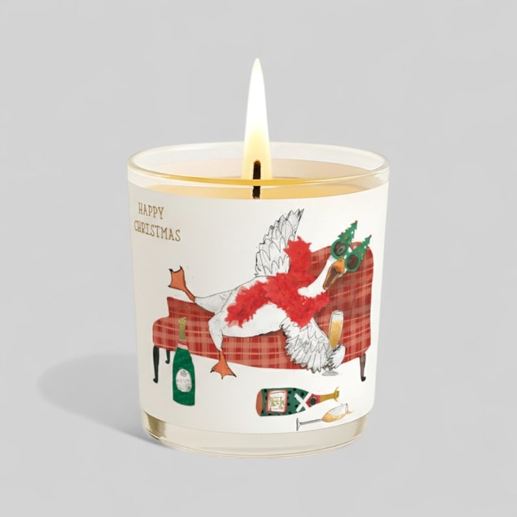 Vanilla Scented Christmas Candle - Goose Drinking Champagne Vanilla Scented Christmas Candle - Goose Drinking Champagne