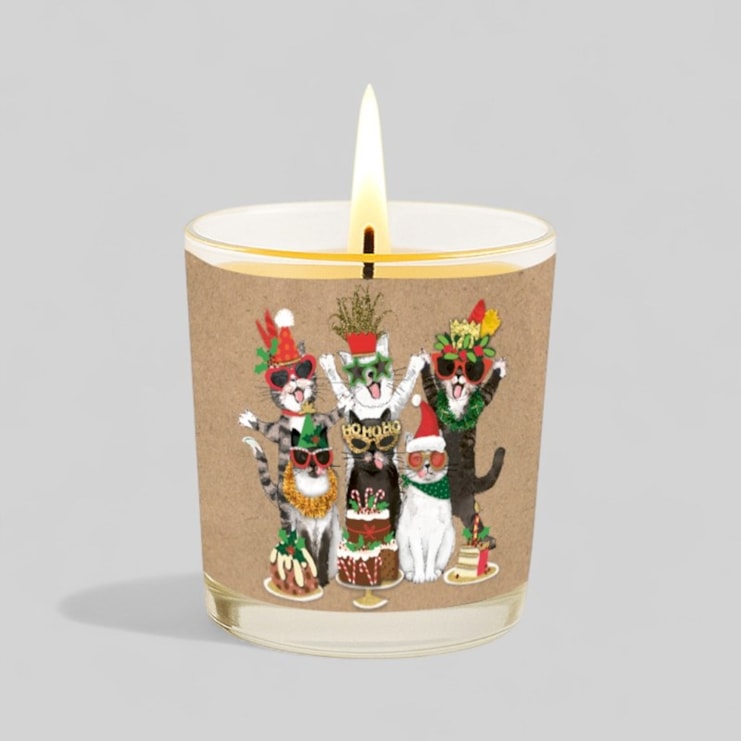 Vanilla Scented Christmas Candle - Christmas Cats Vanilla Scented Christmas Candle - Christmas Cats