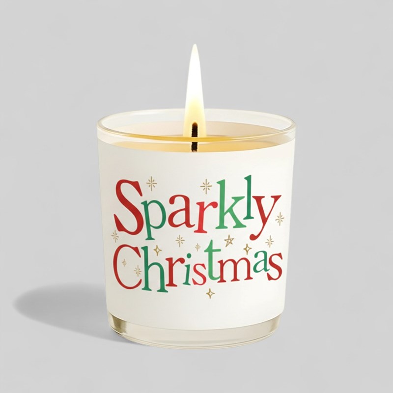 An image of Vanilla Scented Christmas Candle - Sparkly Christmas