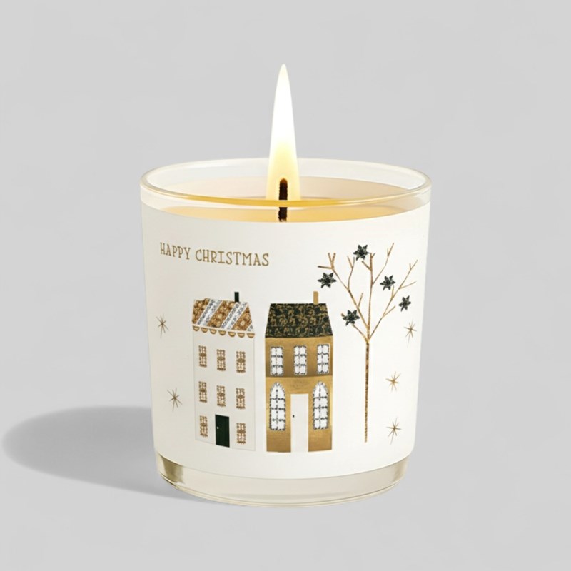 An image of Vanilla Scented Christmas Candle - Happy Christmas Houses