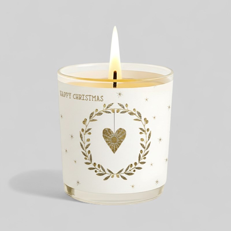 An image of Vanilla Scented Christmas Candle - Gold Wreath