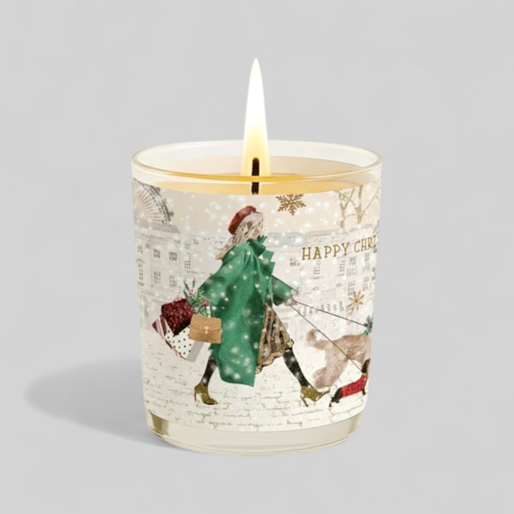 Vanilla Scented Christmas Candle - Christmas Dog Walking Vanilla Scented Christmas Candle - Christmas Dog Walking