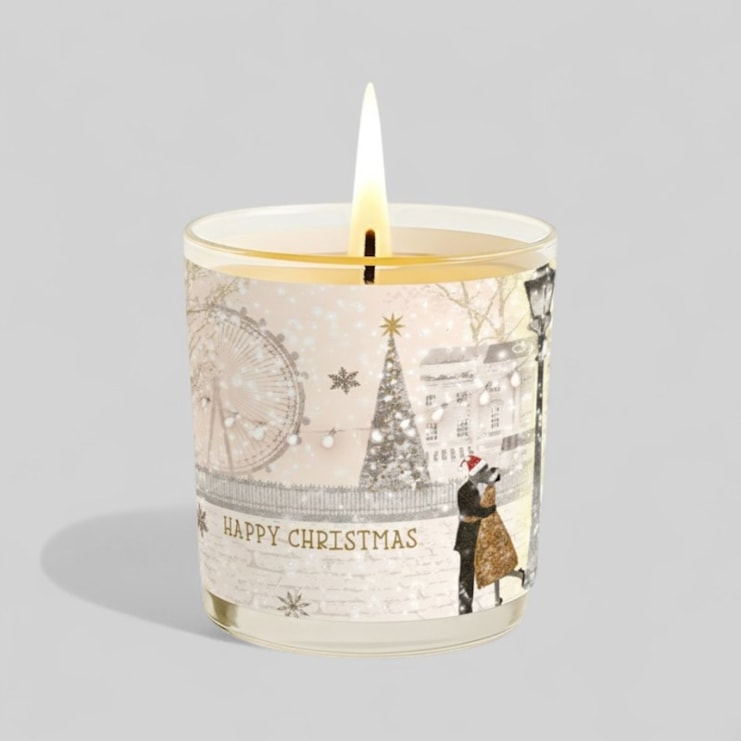 Vanilla Scented Christmas Candle - Couple In A Winter Wonderland