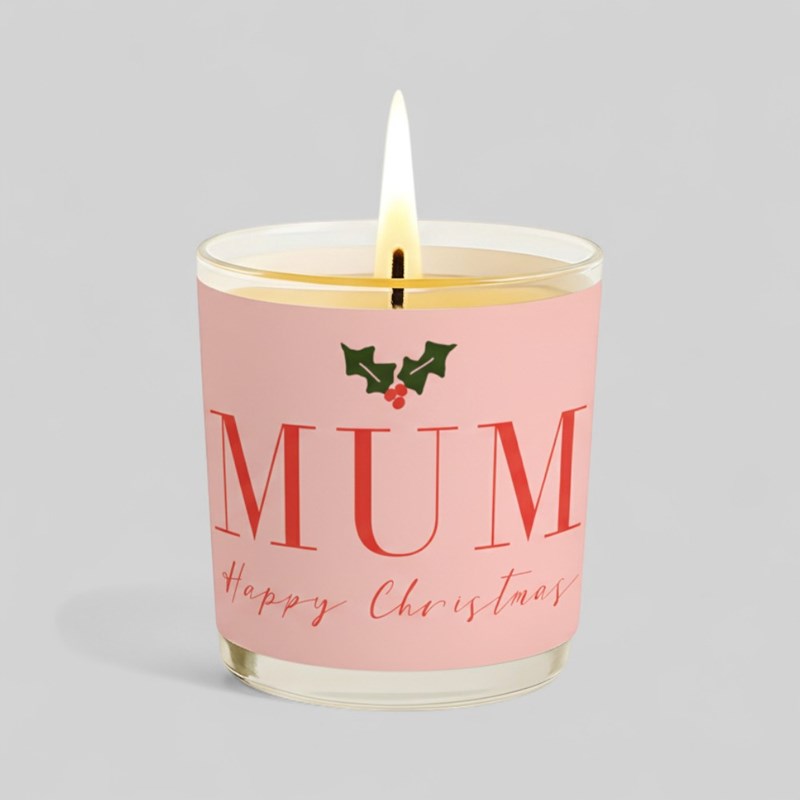 An image of Vanilla Scented Christmas Candle - Mum Happy Christmas