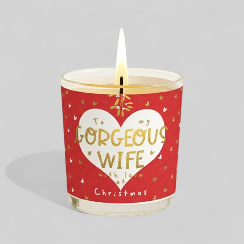 An image of Vanilla Scented Christmas Candle - To My Gorgeous Wife