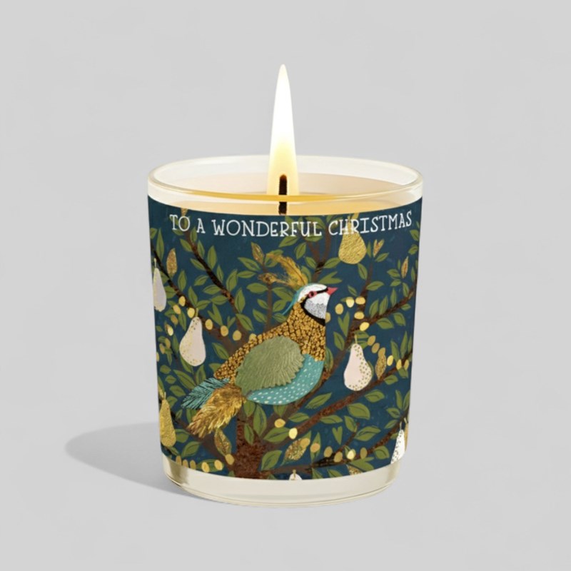 An image of Vanilla Scented Christmas Candle - Partridge In A Pear Tree