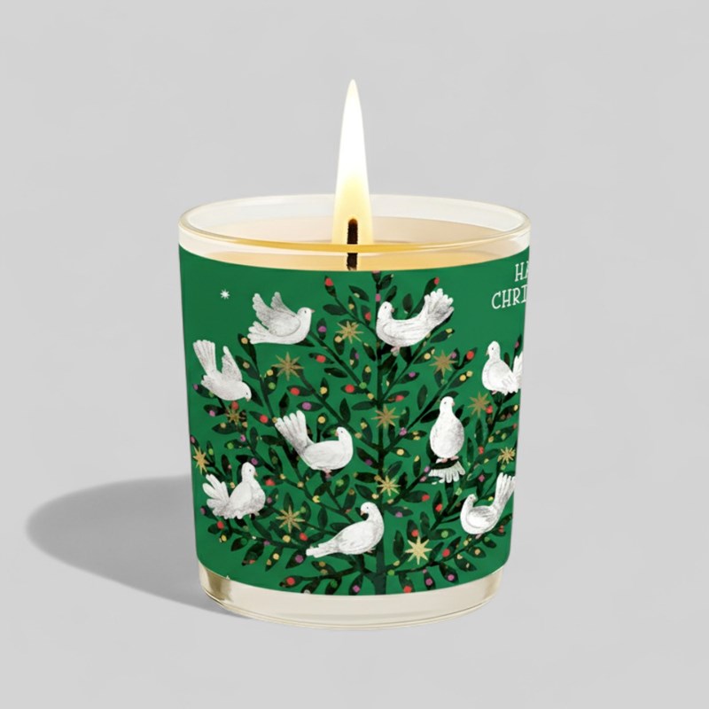 An image of Vanilla Scented Christmas Candle - White Doves