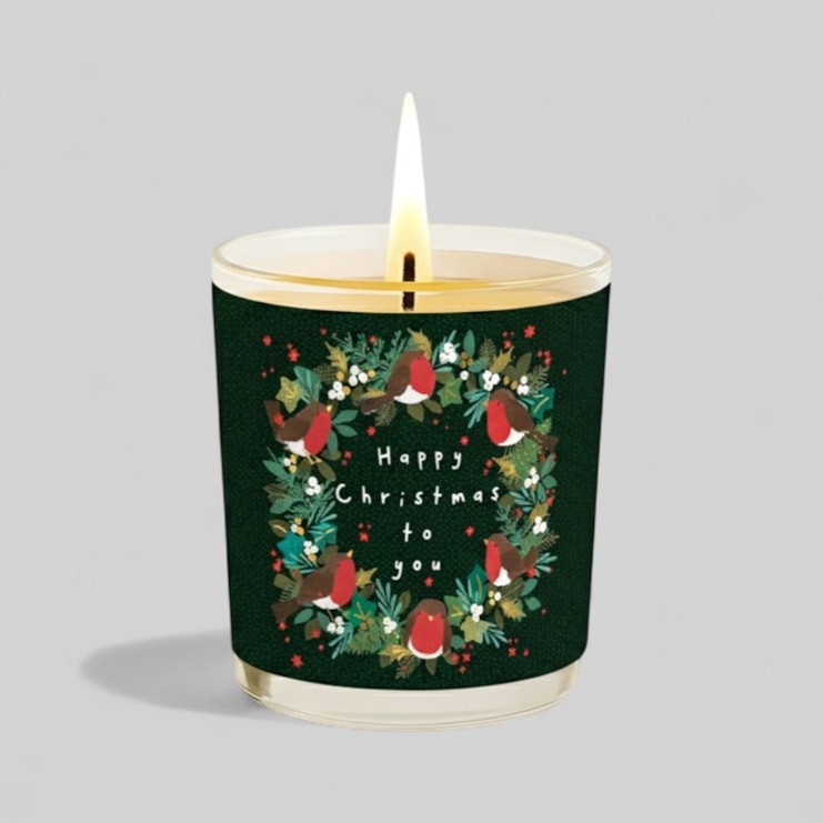 Vanilla Scented Christmas Candle - Robins On A Wreath Vanilla Scented Christmas Candle - Robins On A Wreath