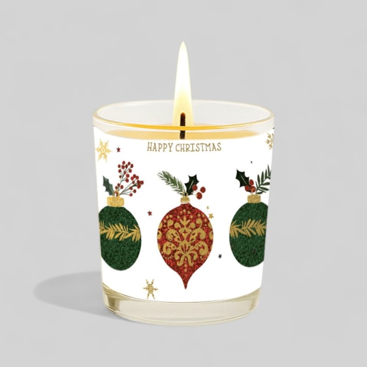 Vanilla Scented Christmas Candle - Grandma Christmas Baubles