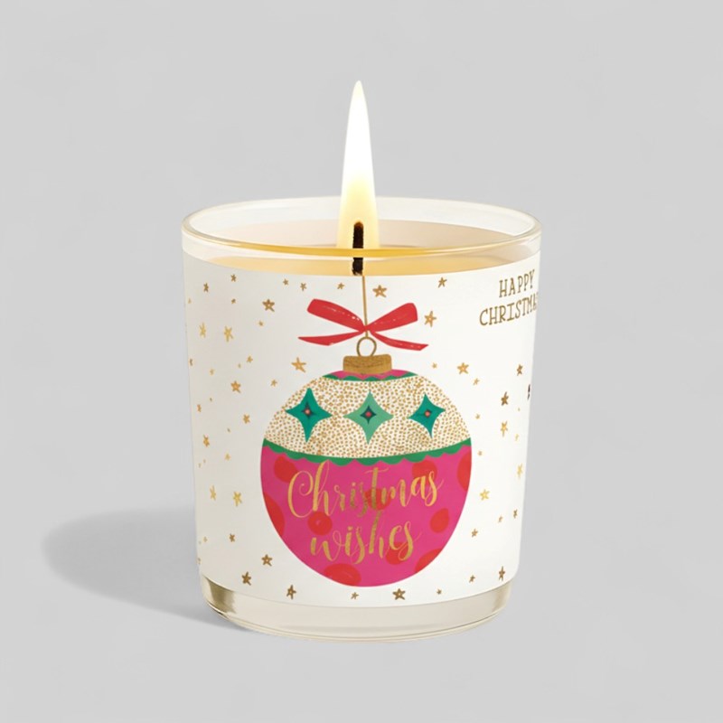 An image of Vanilla Scented Christmas Candle - Christmas Wishes Bauble