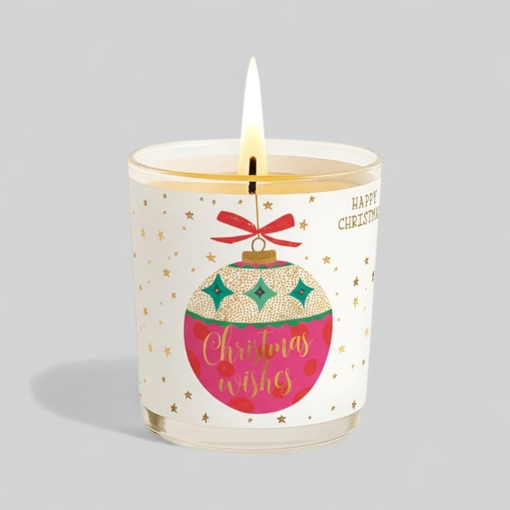 Vanilla Scented Christmas Candle - Christmas Wishes Bauble