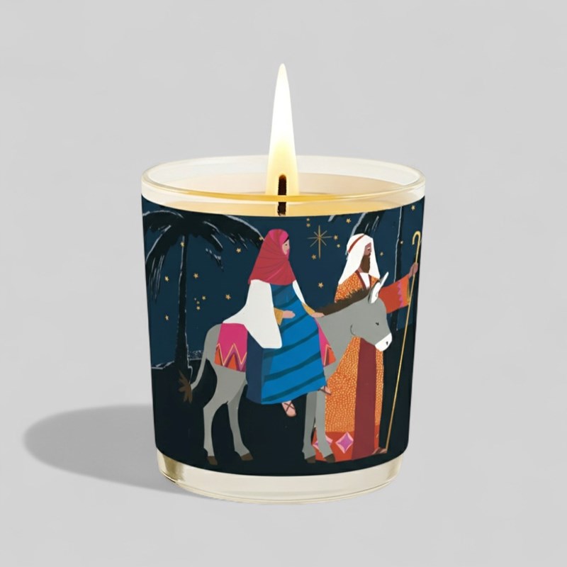 An image of Vanilla Scented Christmas Candle - Mary and Joseph