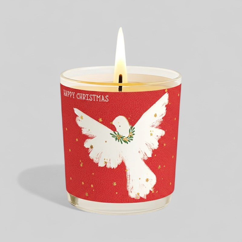 An image of Vanilla Scented Christmas Candle - White Dove